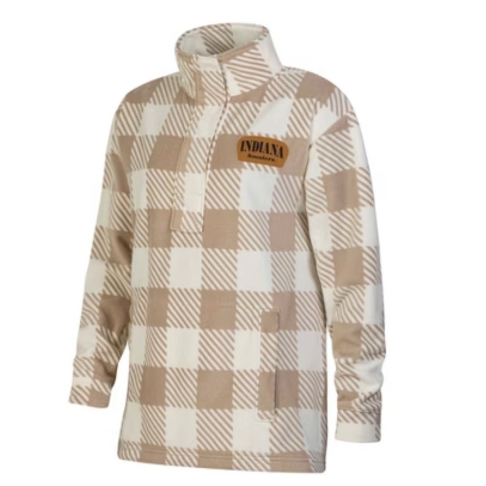 Rivalry Threads Indiana IU Hoosiers Plaid Fleece Pullover Warm Cozy Women's Med